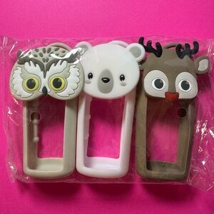 3 Young Living YL Polar Animal Owl Bear Reindeer Hand Sanitizer Holders OS